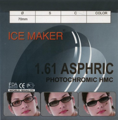 ND=1.61 Aspheric Photochromic Цвет серый. Антиблик