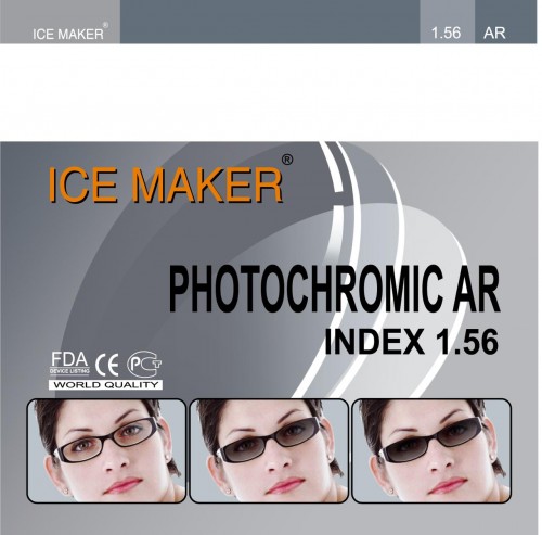 ND=1.56 Photochromic AR grey (цвет серый). Антиблик зеленый